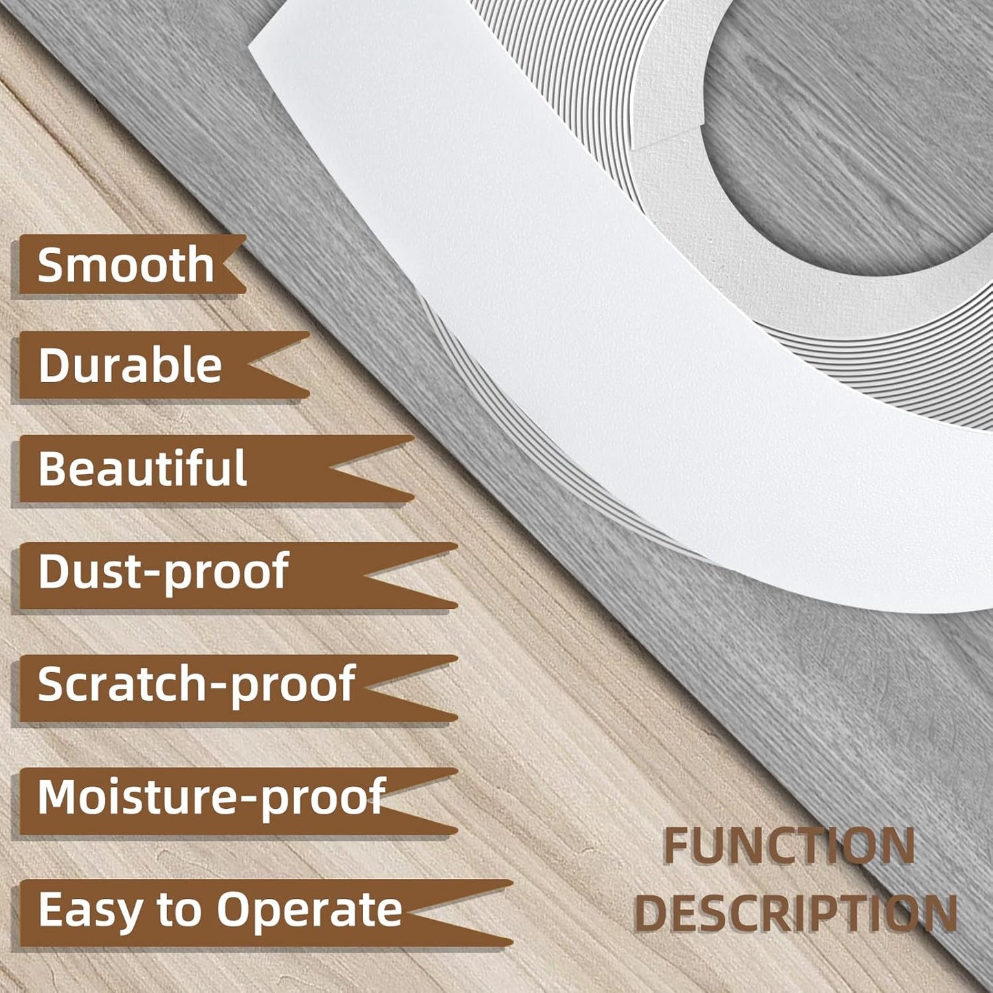 GSCIT Club White Melamine Edge Banding, 1 inch x 500ft Edge Banding with Hot Melt Adhesive Preglued Cabinet Edge Banding Flexible White Veneer Edging for Plywood