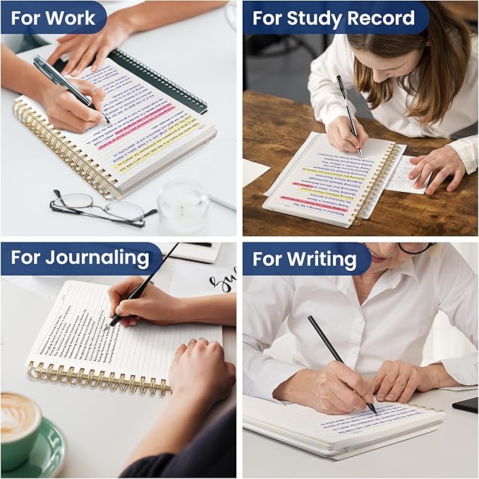 Lined Spiral Notebook Journal for Work, 300 Pages Thick B5 (7.1"x10") College Ruled Journal for Women & Writing, Hardcover Notebook for Note Taking, Perfect for Office Home School, Spring Meadow