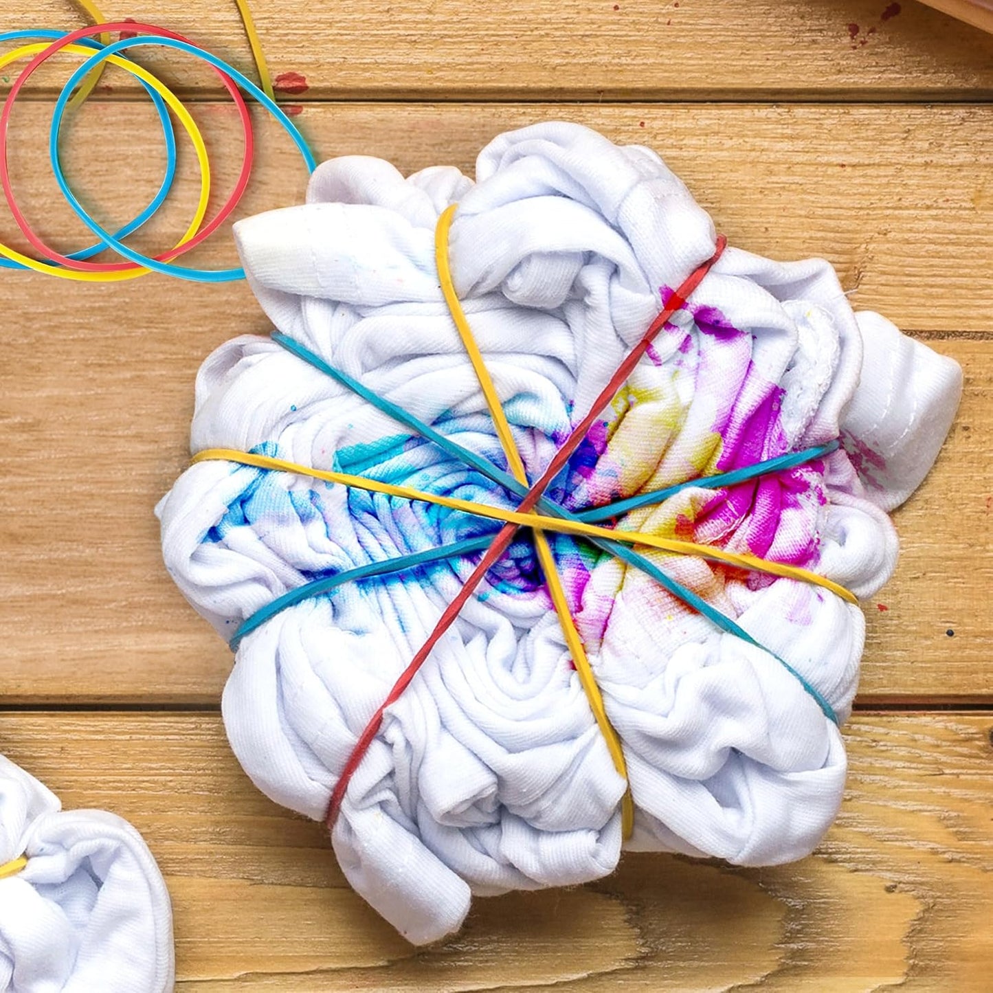 LotFancy Rubber Bands, 600PCS Size 16 (2 1/2" x 1/16") Elastic Durable Colored Rubber Bands for Office Supplies, Tie Dye