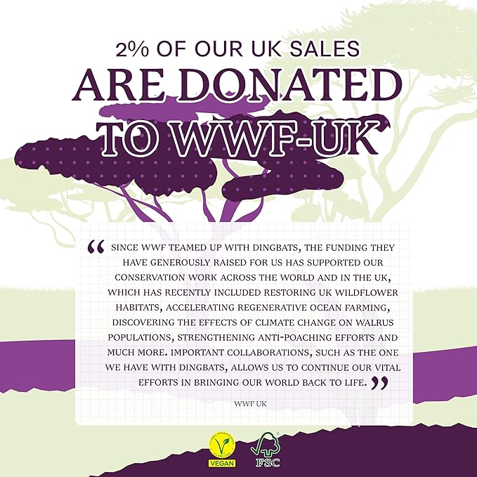 Dingbats* Wildlife Plain Writing Journal Notebook A5 - Vegan Leather Hardcover - Ideal for Work, Travel - Pocket, Elastic Closure, & Bookmark