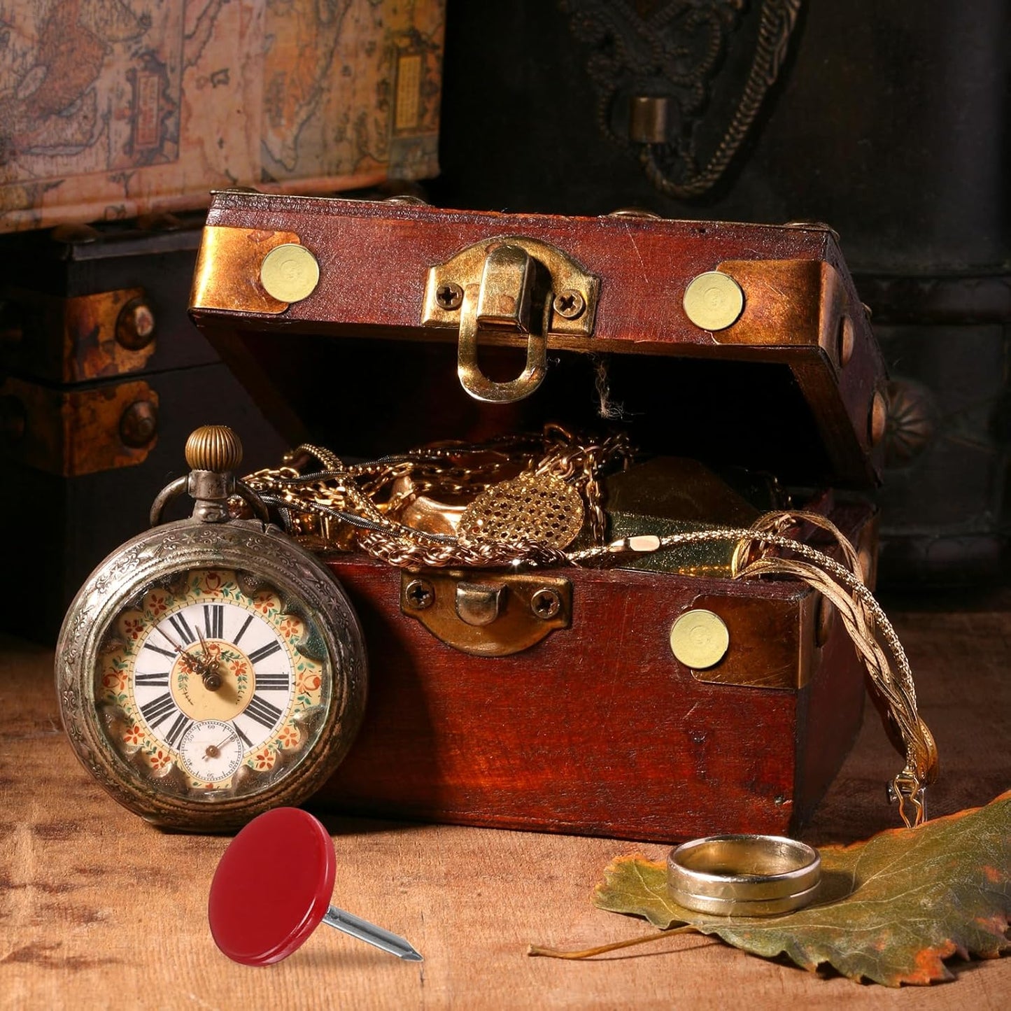 uxcell 120Pcs Push Pins, 11mmx15mm Round Flat Head Decorative Thumb Tacks Upholstery Tacks for Cork Board Office Wall Hangings, Red