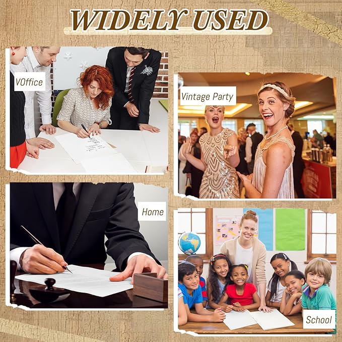 Epakh 100 Pcs Old Age Parchment Paper 8.5 x 11 Inch Standard Letter Vintage Colored Old Parchment Semblance Double Side Printing Paper (White)