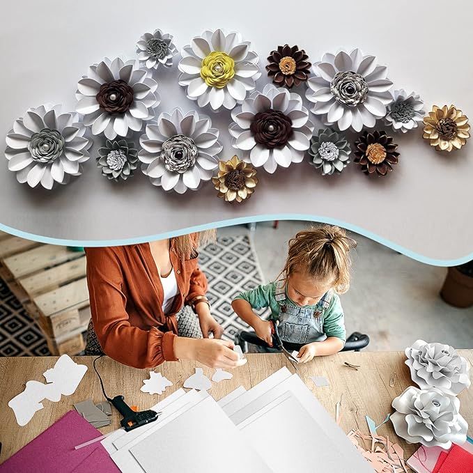 100 Sheets Silver Shimmer Cardstock 8.5 x 11 Metallic Paper, Goefun 80lb Card Stock Printer Paper for Invitations, Crafts, DIY Cards,Graduations