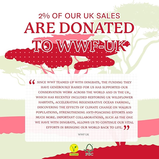 Dingbats* Wildlife Plain Journal Notebook A5 - Vegan Leather Hardcover - Ideal for Work, Travel, Writing - with Pocket, Elastic Closure & Bookmark