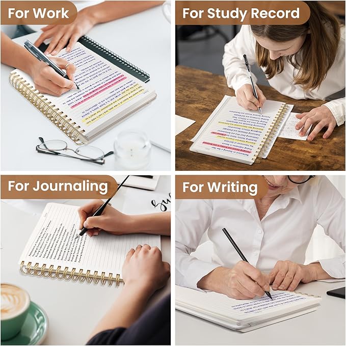 Lined Spiral Notebook Journal for Work, 300 Pages Thick B5 (7.1"x10") College Ruled Journal for Women & Writing, Hardcover Notebook for Note Taking, Perfect for Office Home School Supplies, Leopard