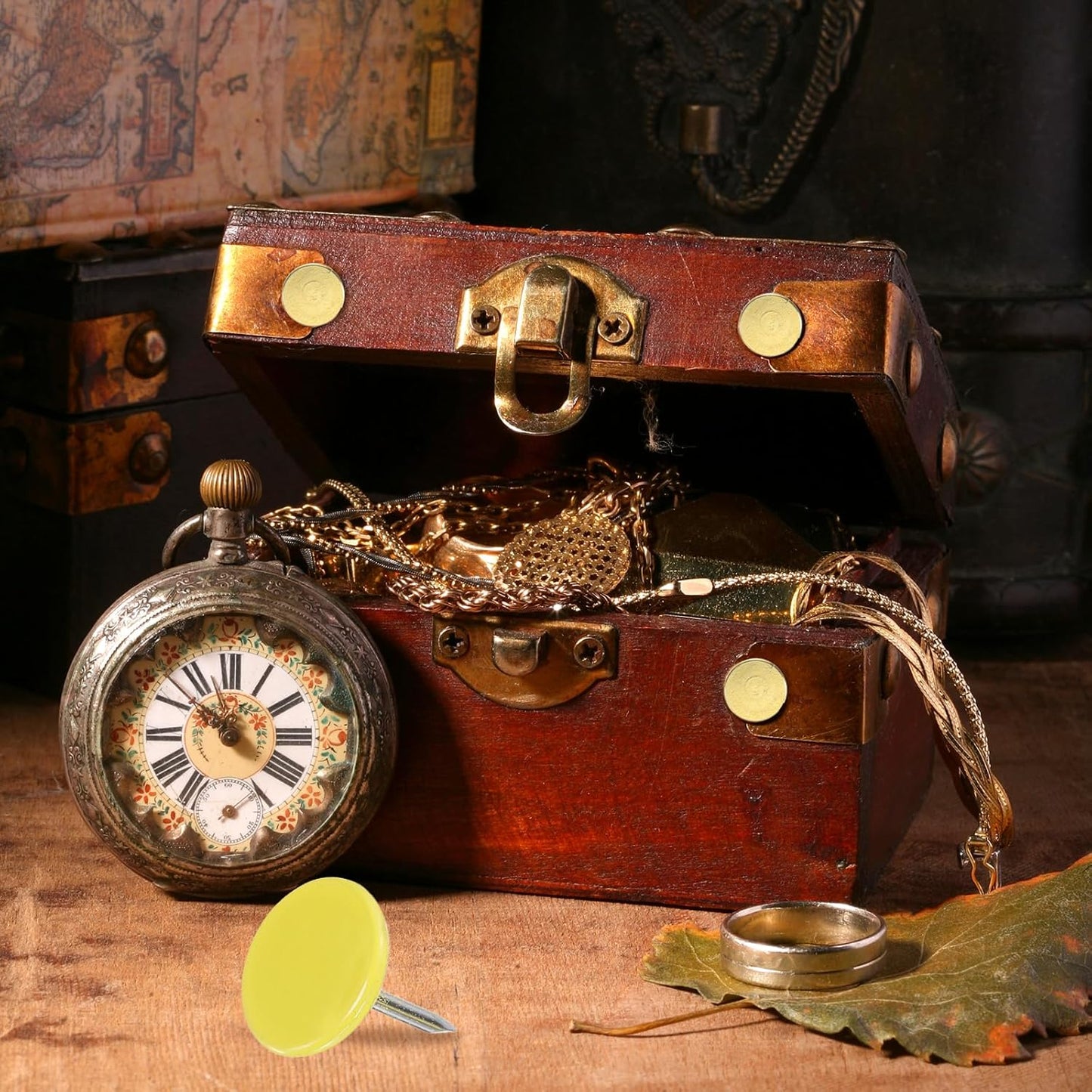 uxcell 120Pcs Push Pins, 11mmx13mm Round Flat Head Decorative Thumb Tacks Upholstery Tacks for Cork Board Office Wall Hangings, Yellow