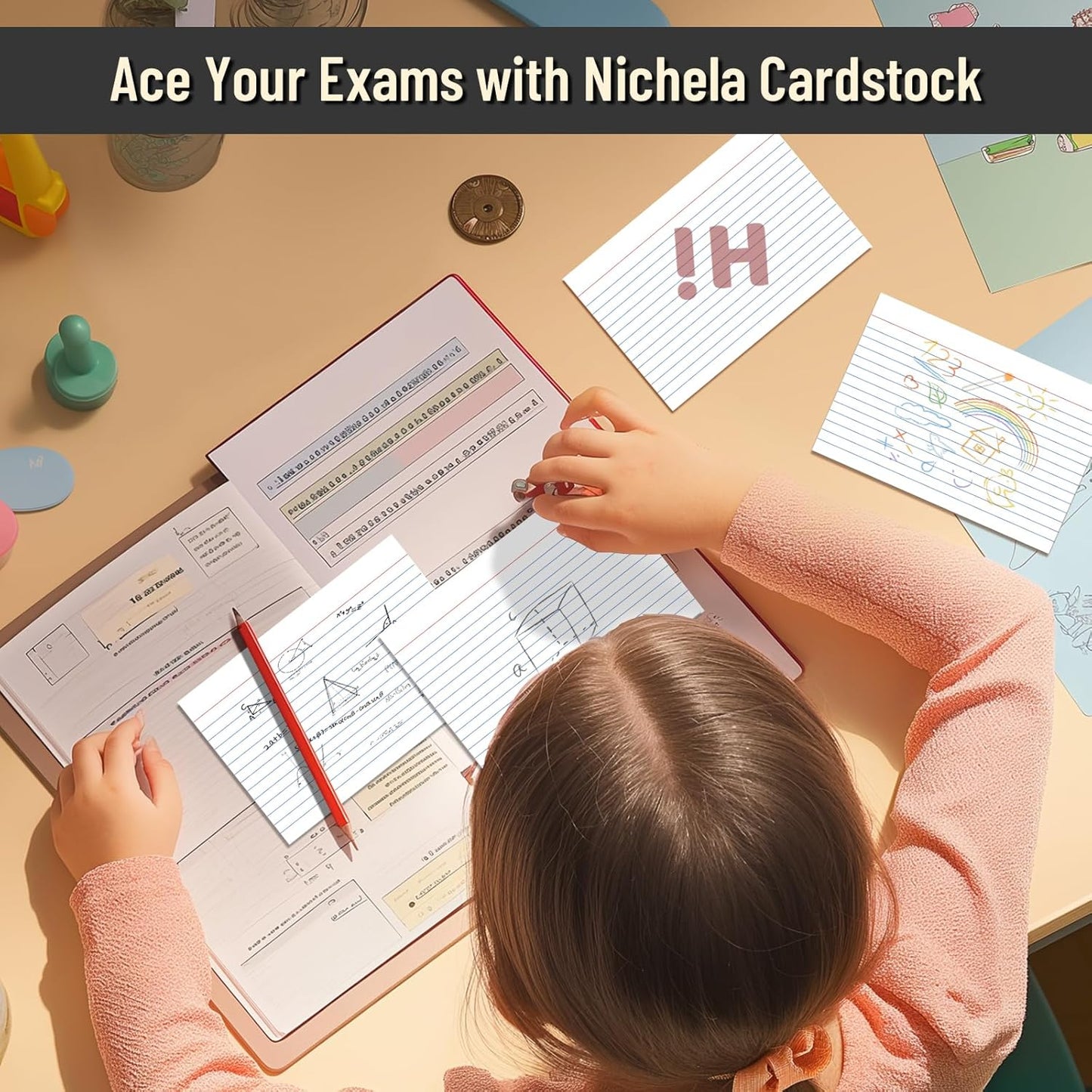 200 Pcs Index Cards 4 x 6 Inch Ruled White Index Cards, College Ruled Flash Cards for School, College, Office and Home Organization, Durable Study To Do List Note Cards with Ruled Lines, 5 Pack of 40