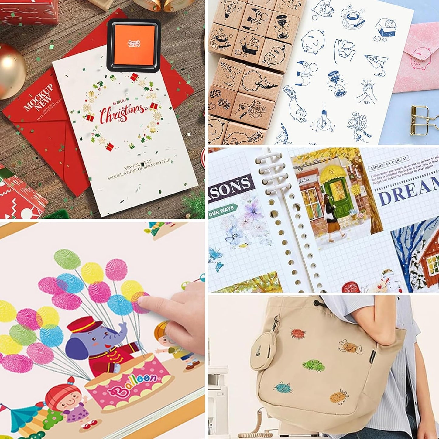 CraftyManor 4 Colors Washable Stamp Pad for Kids Finger Paint, Latex Foam Fingerprint Inkpad, Water Base Ink Stamps Pads for Kid Classroom, Clothing, Letter (4 Colors-02)