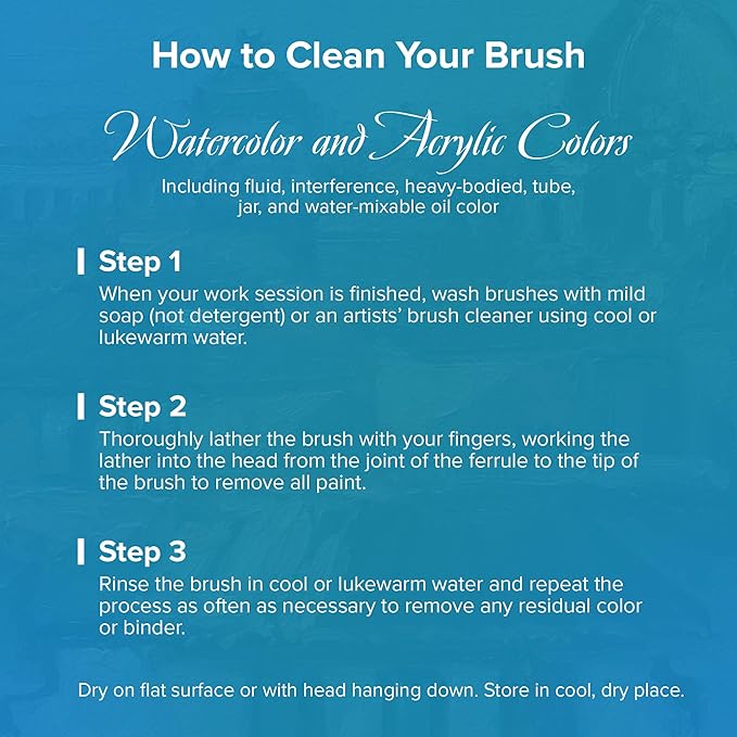 Silver Brush Limited BA-2761S BelleAqua Creative Shape 2pc Dagger Striper Watercolor Brush Set, Professional Soft Synthetic Red Sable Short Handle Artist Painting Brushes, Sizes 1/4 and 3/8 Inch