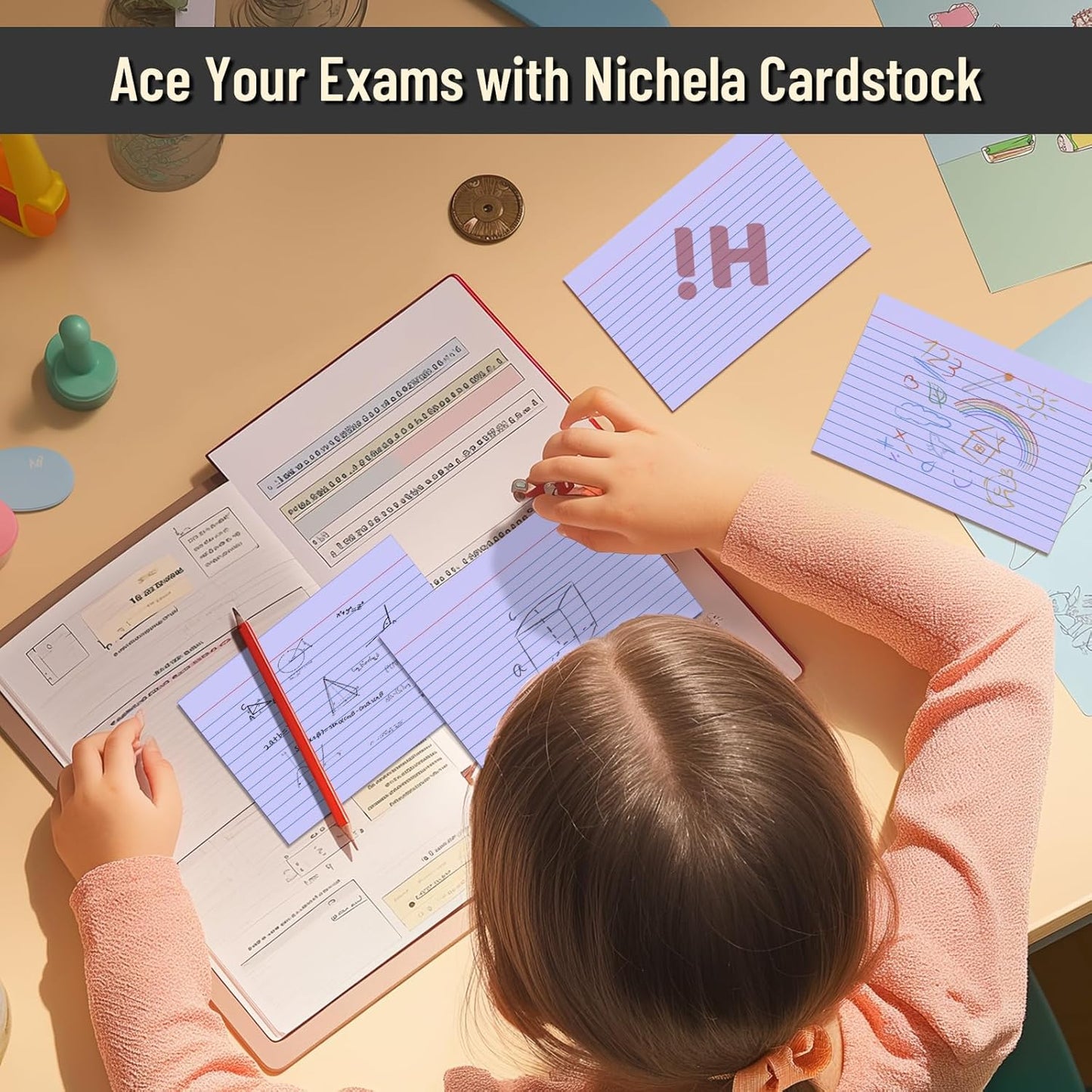 200 Pcs Index Cards 4 x 6 Inch Ruled Purple Index Cards, College Ruled Flash Cards for School, College, Office and Home Organization, Durable Study To Do List Note Cards with Ruled Lines, 5 Pack of 40