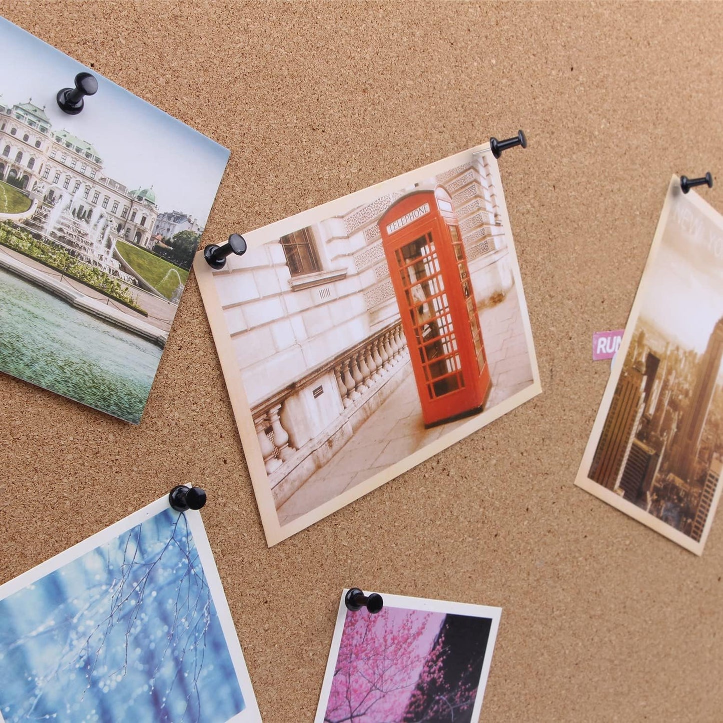 Yalis Black Push Pins 600 Count, Standard Dark Thumb Tacks for Corkboard Bulletin Board