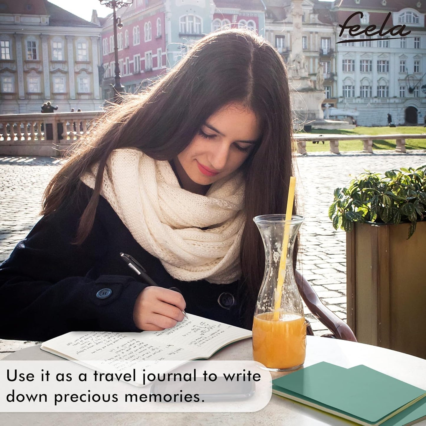 8 Pack Soft Cover Journal Bulk, Feela Notebooks College Ruled for Work, Lined Travel Journal for Women Men, Note Taking Notebook School Supplies Business Writing, 8.2” x 5.5”, A5, Dark Green