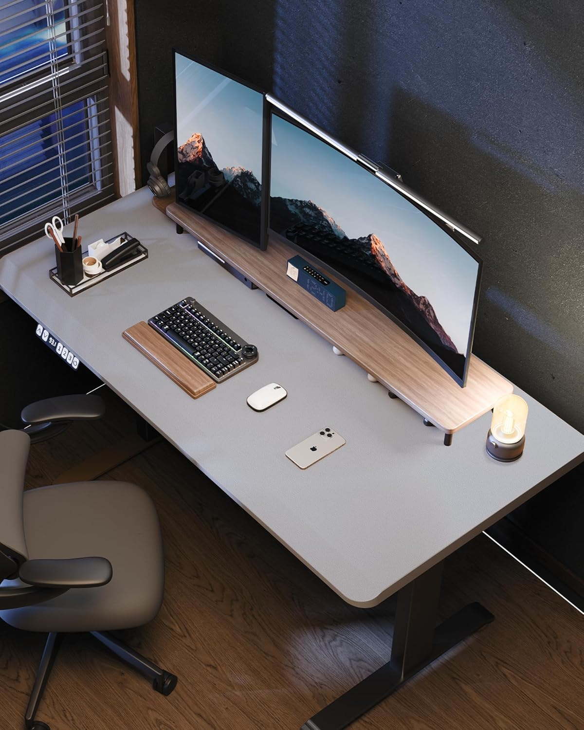 Extra Large Desk Mat 63"x17" - Non-Slip Office Desk Pad for Home & Work, Waterproof Keyboard Mouse Pad, Oversized Desk Protector for Laptop & Gaming (Light Grey)