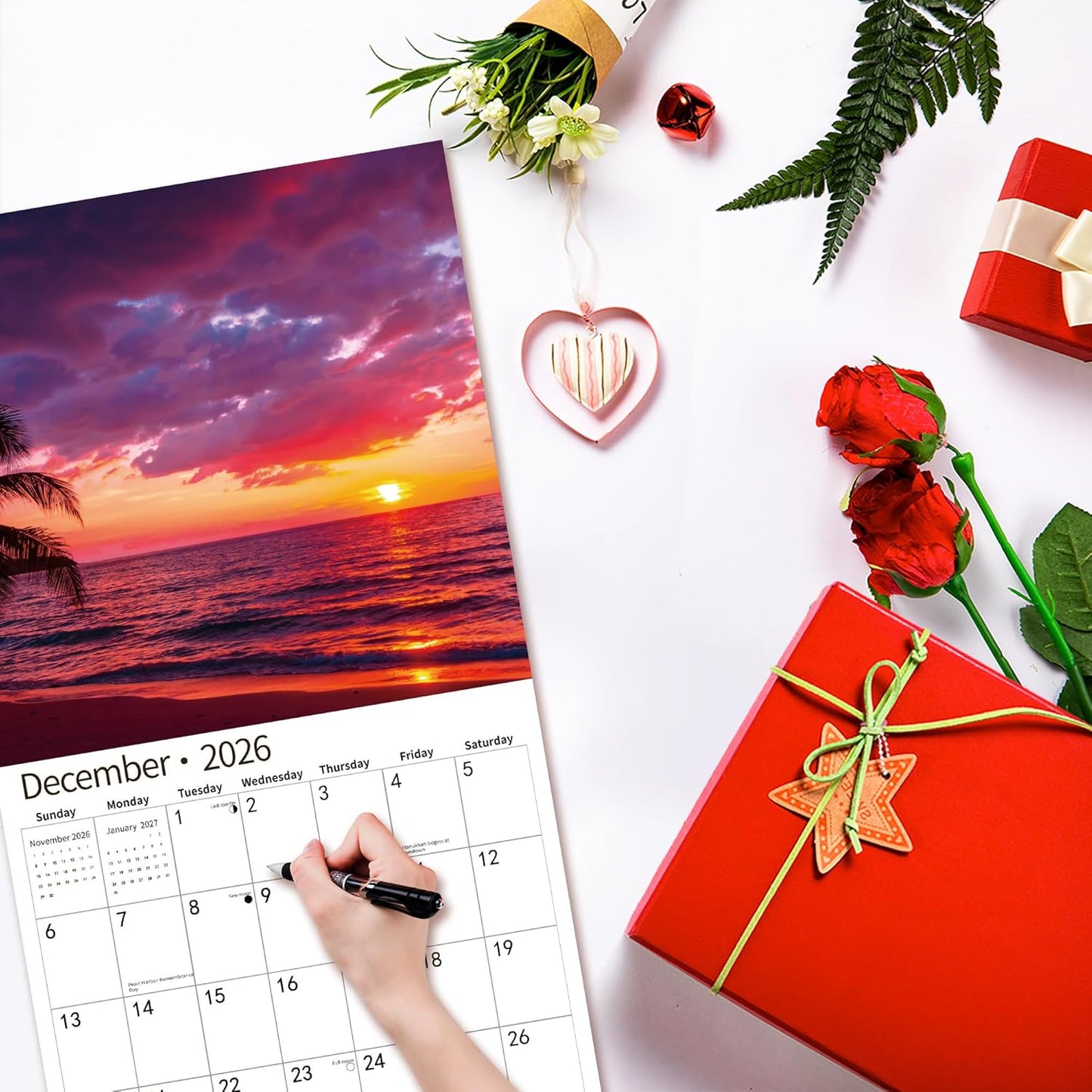 2026 Wall Calendar,Calendar 2026, July 2025 - December 2026, Wall Calendar Island Serenity, 12" x 24" Opened,Full Page Months Thick & Sturdy Paper for Gift Perfect Calendar Organizing & Planning