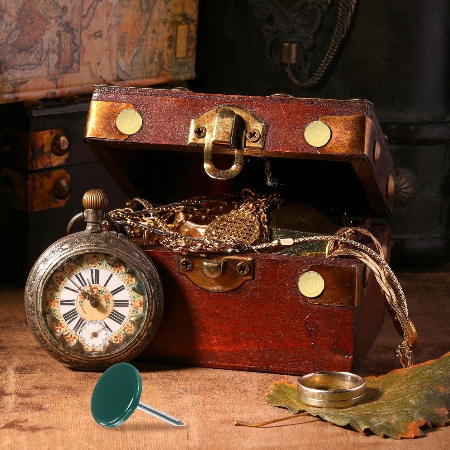 uxcell 150Pcs Upholstery Tacks, 11mmx17mm Flat Head Thumb Tack Decorative Furniture Nails Push Pins for Furniture Sofa Headboards, Green