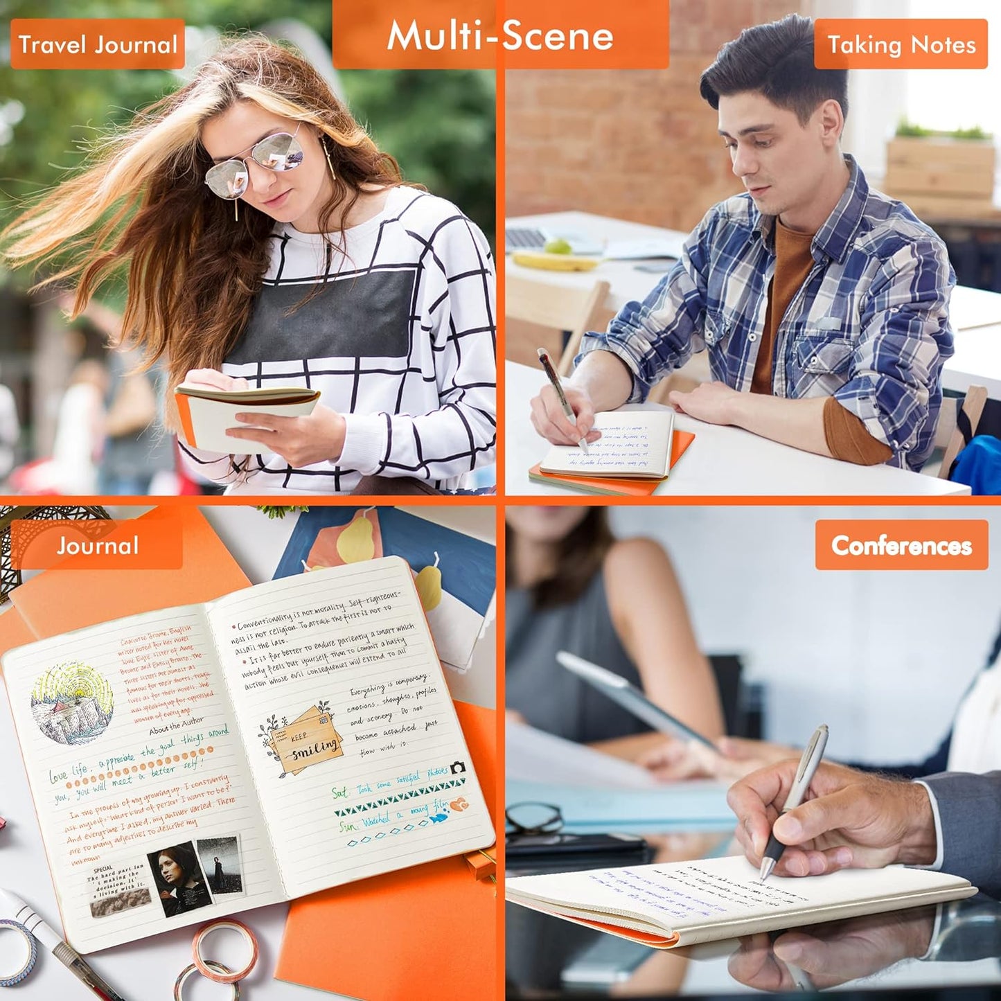 feela 36 Pack Soft Cover Journal Bulk, Lined Blank Travel Journal for Women Men Writing, Notebooks College Ruled for Work, Note Taking Notebook School Business Supplies, 8.2” x 5.5”, A5, Orange