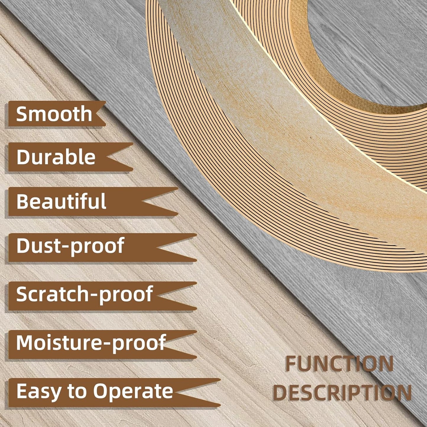 GSCIT Club Birch Edge Banding, 1 inch x 250ft roll of Veneer Edge Banding Preglued Flexible, Real Wood Tape Banding