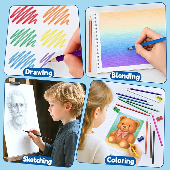 OCHIDO 432 Count Colored Pencils Bulk, Pre-sharpened Colored Pencils for Kids in 12 Bright Colors, Color Pencil Set with 12 Sharpeners, Back to School Supplies Classroom Essentials for Teachers