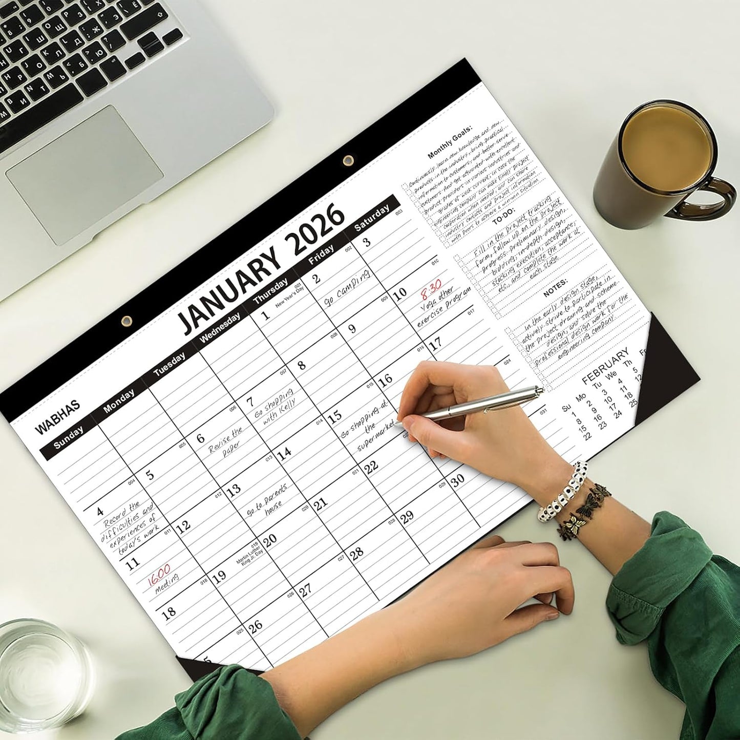 Desk Calendar 2026-Desk calendar 2026-2027,18 Months-January 2026 to June 2027,12x17 in,School Calendar 2026,Office Desk Calendar 2026-2027(2 pack)