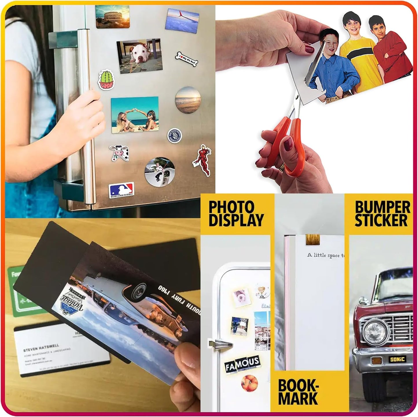 Magnetic Sheets with Adhesive Backing for Crafts, DIY 12 Pack. Strong Craft Magnets 4" x 6" to Make Flexible Magnet Self Sticky Tapes, Strips, Squares, Sheet for School Classroom Board, Fridge, Photos