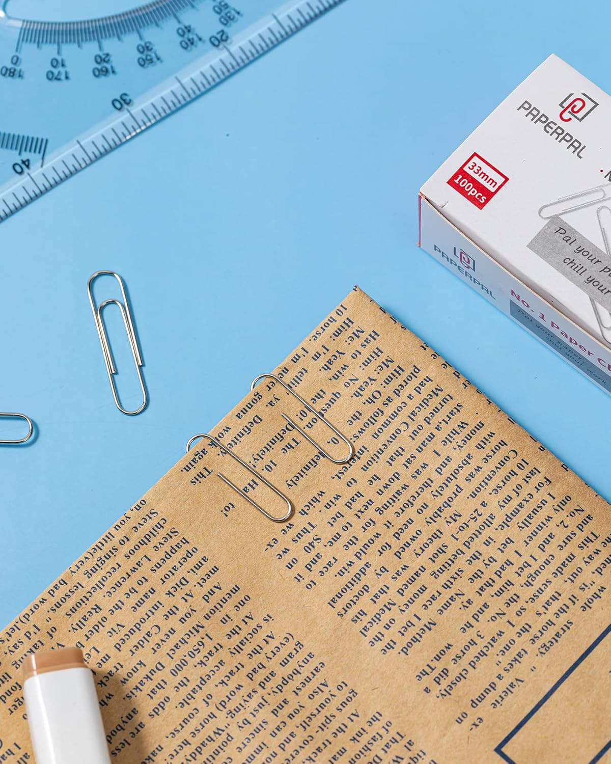 PAPERPAL Paperclips for Office School & Personal Use, #1 Smooth Paper Clip (1-2/7"), 2000 Medium Paper Clips (20 Boxes of 100 Each), Silver