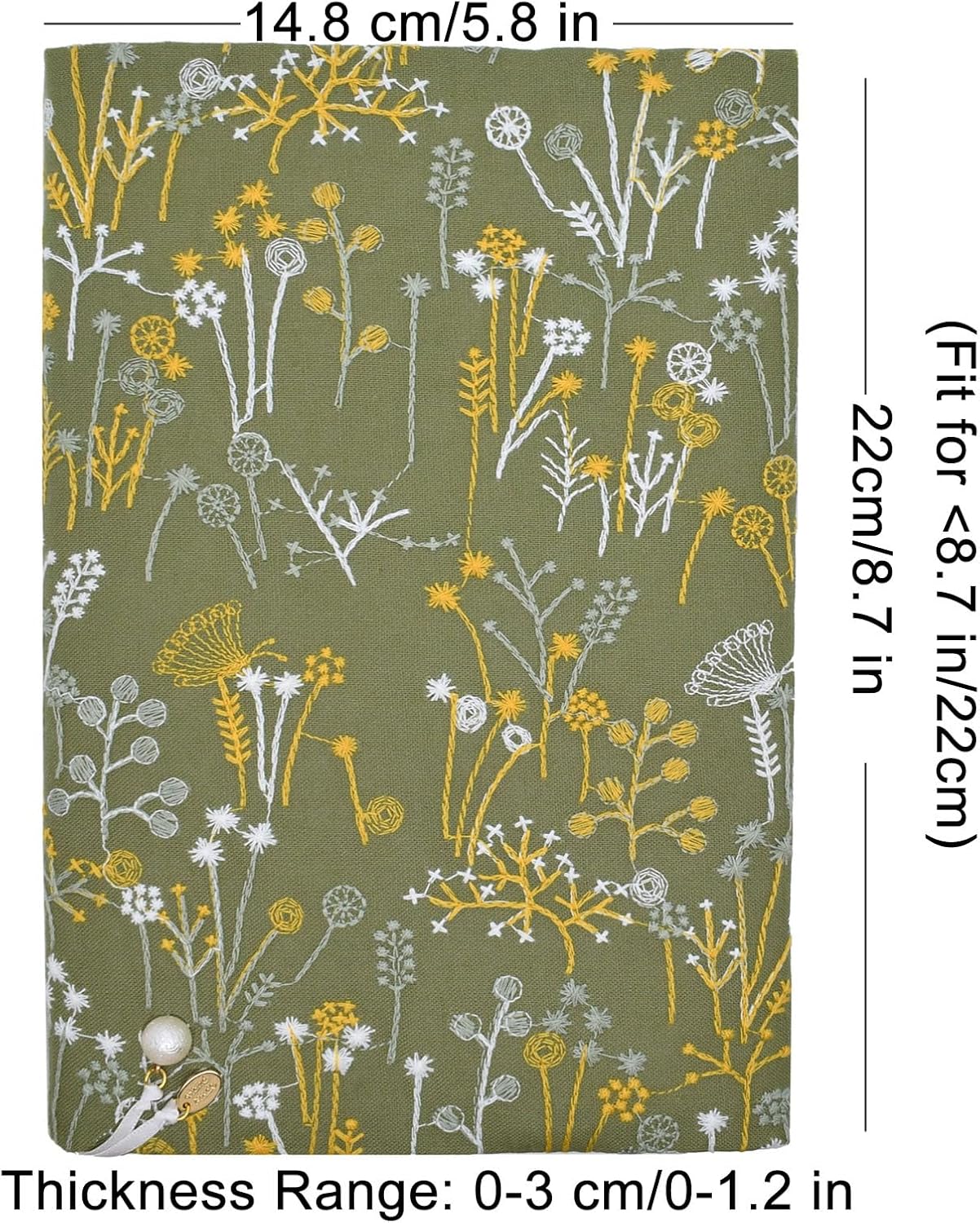 BLBMH Book Covers for Paperbacks Fit for 5.5x8.5 inch Book Bible Adjustable Book Sleeve Cover for Women Over 15 Soft Cloth Protector for Bible Novels - Spring