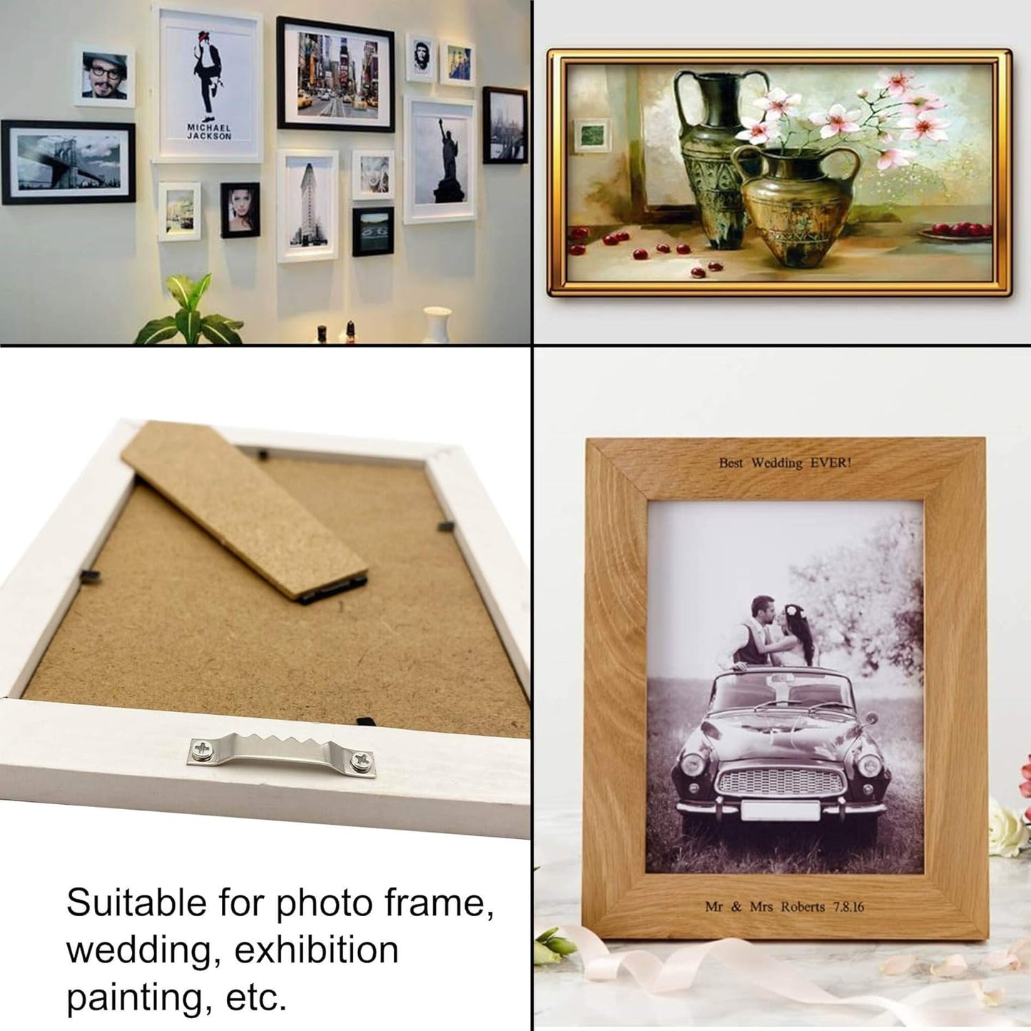 50 Pack Small Sawtooth Picture Hangers Steel Picture Hangers Picture Frames Hangers with Screws Picture Hang Solutions, for Hanging Clock Paintings Artwork Picture Frame Hook Photos (Silver)