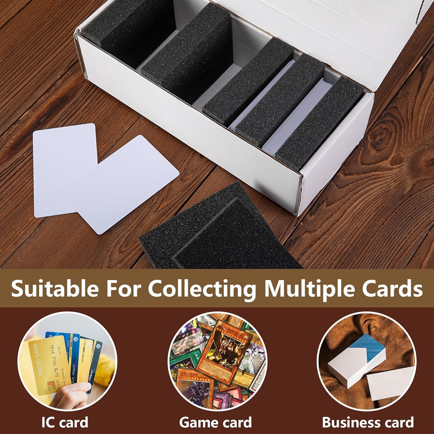 codree 30 Pcs Card Dividers Foam- 40D High Elasticity Sponge Trading Card Dividers- Shock Absorbing Card Sponge Separators Inserts for Storage Boxes Games Sports Cards Protection