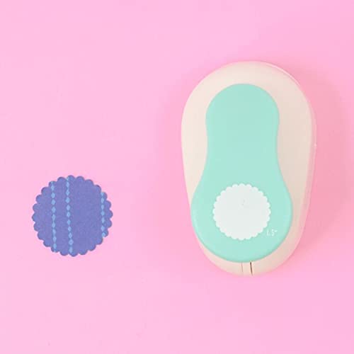 Craftelier - 1,5 Inch Circle Scallop Punch with lever press | Shape Hole Puncher for Paper Crafts | Scalloped Hole Punch for Scrapbooking, DIY Cards & Journals | Mini Hole Punch for Paper & Cardstock.