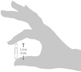 Amazon Basics Paper Clips, No. 1, Silver | Smooth | 1000 Count, Pack of 12