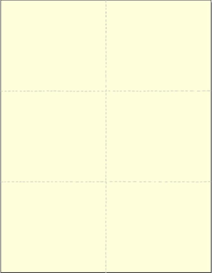 Limited Papers (TM) 8.5x11 Perforated Paper, 20 Pound 75 GSM, Variety of Perforation Sizes and Colors, for Forms, Tickets, Postcards, Business Cards. (Ivory, 6 up)