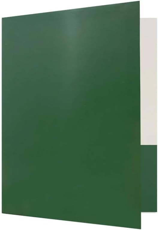 JAM PAPER Custom Printed Semi-Gloss Folders with Round Corner Pockets - Personalized Logo & Text - 12pt C1S - Green - 250/Pack