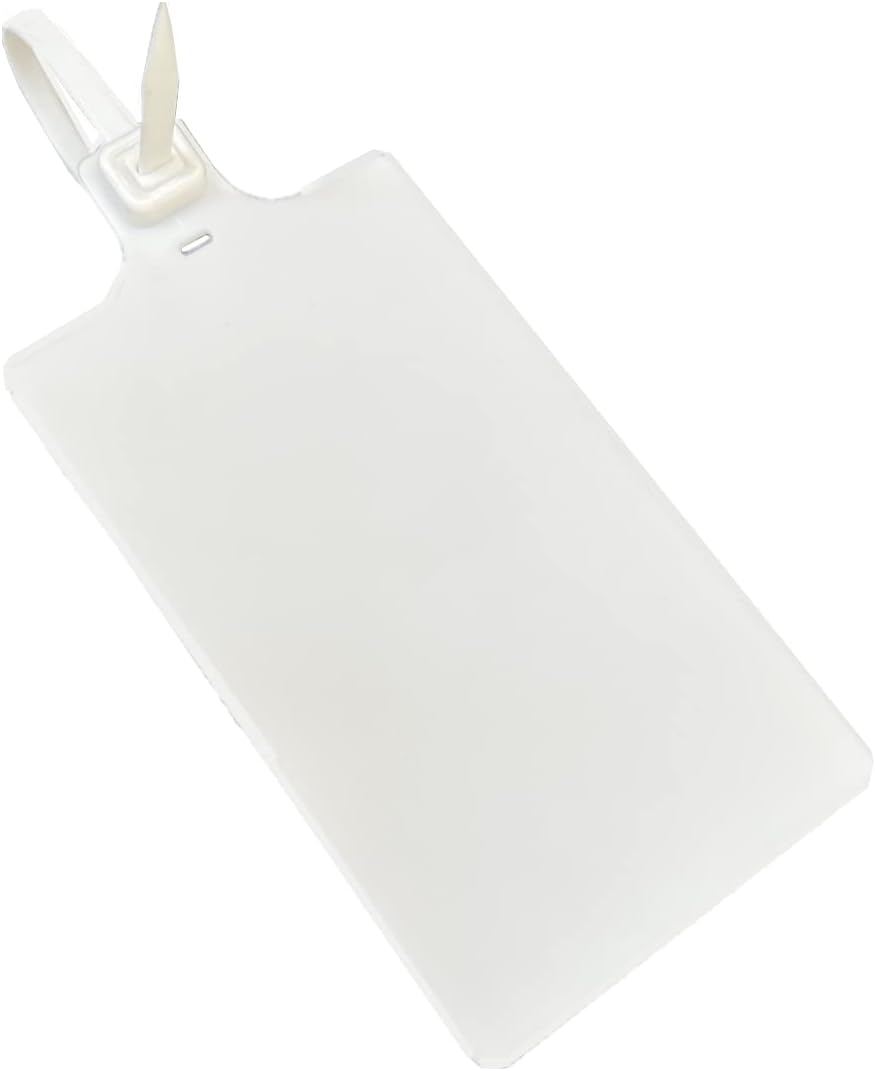 Blank Waterproof Plastic Tags for Labeling Marker Ties Large Tag Fastener Zip Tie Label Security Seal Tags 2.28"×3.94" 200pcs,White
