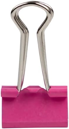 JAM PAPER Colorful Binder Clips - Small - 3/4 Inch (19 mm) - Pink Binderclips - 25/Pack