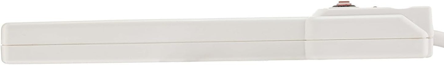 Amazon Basics Surge Protector Power Strip, 6-Outlet with 200J Protection, 2ft Extension Cord, Rectangle, White (2 Pack)