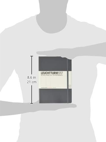 LEUCHTTURM1917 - Notebook Hardcover Medium A5-251 Numbered Pages for Writing and Journaling (Anthracite, Dotted)