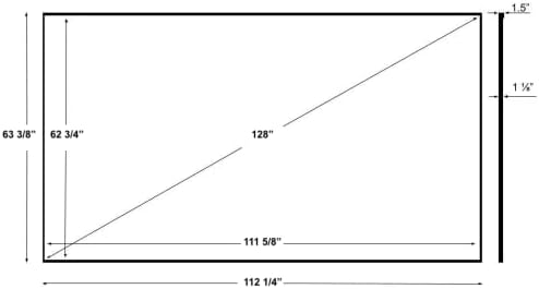 Silver Ticket Products S7 Series 6 Piece Thin Bezel Home Theater Fixed Frame 4K/8K Ultra HD, HDTV, HDR & Active 3D Projection Screen, 16:9 Format, 128" Diagonal, Woven Acoustic Material S7-169128-WAB