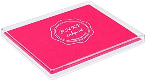MOYBMG Large Pink Permanent Ink Pad for Rubber Stamps, 5x4 Inch, Kids Non-Toxic Safe Ink Pad, Paper Wood Fabric