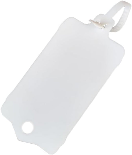 100pcs Reusable Blank Plastic Tags Ties Key Tags 1.45"*2.48" Serrated Tension Sealing Strap with Large Label Plastic Tie Mark Label Waterproof Hang Sign Write on Tag (White, 100pcs)