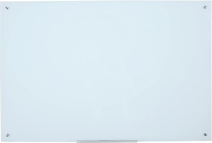 Glass Dry Erase Board - Magnetic Whiteboard with Frameless Mounting, Premium Tempered Glass Surface & Accessory Tray - Perfect for Office, Classroom, or Home (60" x 40")
