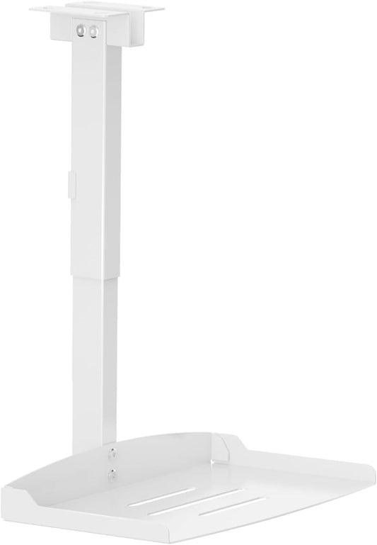 WALI Projector Ceiling Mount Tray，Projector Wall Mount Holds up to 22lbs，Height Adjustable Universal Projection Mount Tray 13.7'' x 8.6'', No Hole Installation, Hidden Cable Routing, White (PM-005-W)