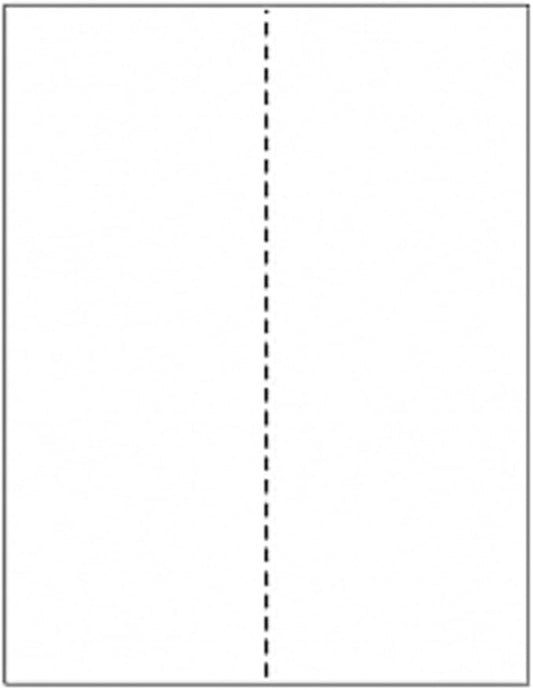 Limited Papers (TM) 8.5x11 Perforated Paper, 20/50 Pound, 75 GSM, Variety of Perforation Sizes and Colors, for Forms, Tickets, Postcards, Business Cards. (White, 2 up – vertical 4 1/4”)
