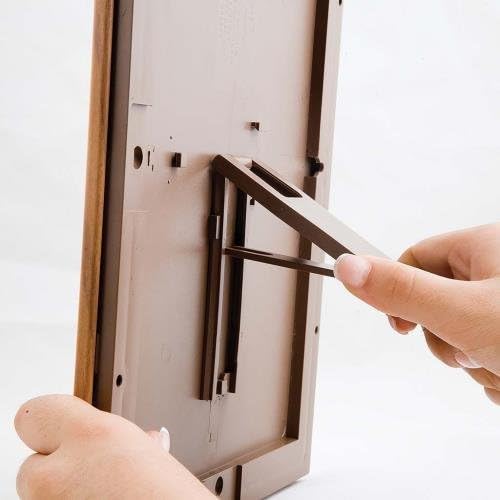 M&T Displays Opti Snap Poster Frame 8.5x11 Inch with Back Support Wood Effect Color 1" Aluminum Profile, Front Loading, Wall Mounting, Photo, Picture, Document, Sign Holder