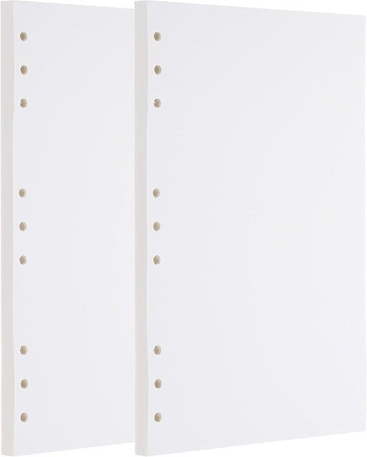 PATIKIL B5 Blank Refill Paper, Loose Leaf Paper 9 Hole Planner Refills for 9 Ring Refillable Binder Notebook Paper Filler Planner Inserts Office Diary Journals, 160 Sheets/320 Pages, White