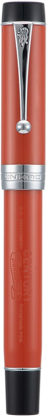 Jinhao 100 Fountain Pen Celluloid Classic Style, #6 Nib Smooth Writing Instrument with Refillable Converter and Pen Case Set