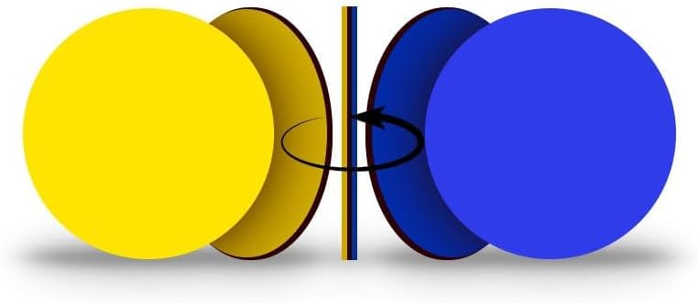 25-Pack Double-Sided Yellow/Blue Flip Magnet - 1" Diameter, Go/Attention Reversible Indicator, Ideal for Organizational Efficiency on Steel Surfaces