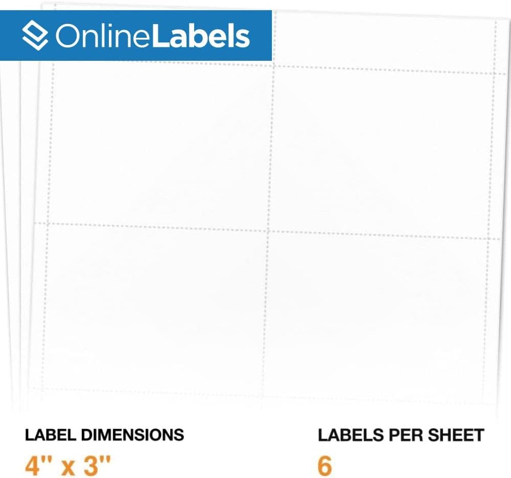 Name Badge Inserts - 4 x 3 - Cardstock - Pack of 3,000, 500 Sheets - Inkjet/Laser Printer - Online Labels