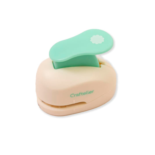 Craftelier - 3/8 Inch Circle Scallop Punch with Lever Press | Shape Hole Puncher for Paper Crafts | Scalloped Hole Punch to Create Scrapbooks, DIY Cards & Journals