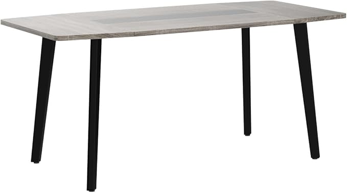 Tribesigns 6FT Conference Table, 70.86L x 35.43W x 29.52H Inches Boat Shaped Meeting Table, Industrial Grey Seminar Table for Office Meeting Conference Room