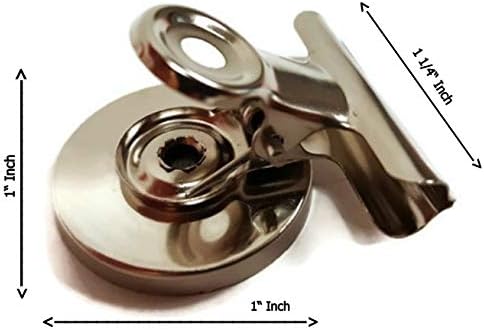 Mini Silver Refrigerator Magnet Hook Clips for Holding Photographs, Holding Business Cards, Office Organizing, Memo Note Clips (12)